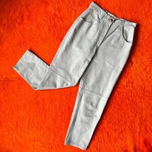 Vintage 90s Blue Leather Pants | Dopamine Disco Pants | Hi Waist | M